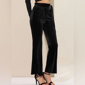 Allegra K Black Wide Leg Pants Sleek Design